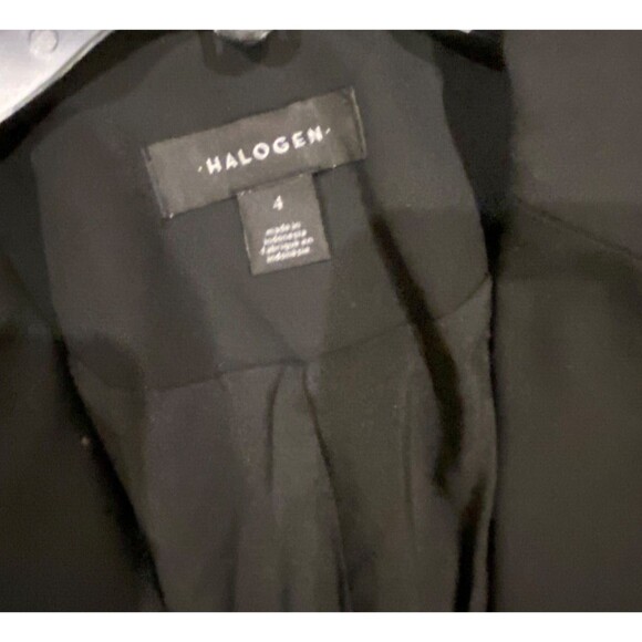 Halogen Stretch One Button Blazer Women's Size 4 Black Career Wear - Picture 2 of 6